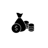 Money bag concept line icon. Simple element illustration. Money bag concept outline symbol design. vector