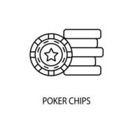 Poker chips concept line icon. Simple element illustration. Poker chips concept outline symbol design. vector