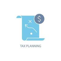 tax planning concept line icon. Simple element illustration. tax planning concept outline symbol design. vector