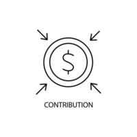 contribution concept line icon. Simple element illustration. contribution concept outline symbol design. vector