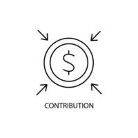 contribution concept line icon. Simple element illustration. contribution concept outline symbol design. vector