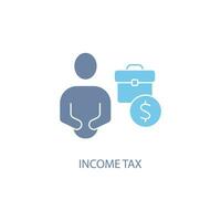 income tax concept line icon. Simple element illustration. income tax concept outline symbol design. vector