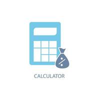 calculator concept line icon. Simple element illustration. calculator concept outline symbol design. vector