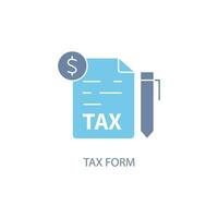 tax form concept line icon. Simple element illustration. tax form concept outline symbol design. vector