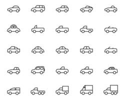 coche icono imágenes en embalar. vector ilustración.