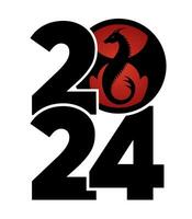 Logo 2024 with the dragon. Icon with the symbol of the year. Simple, modern, and concise design. Chinese New Year. vector