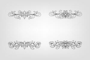 Classical Baroque Filigree Decoration Ornament Vintage Floral Border Style Antique Art Retro vector