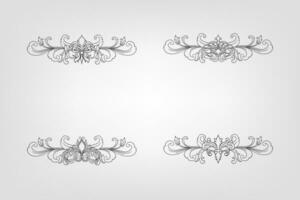 Classical Baroque Filigree Decoration Ornament Vintage Floral Border Style Antique Art Retro vector