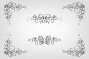 Classical Baroque Filigree Decoration Ornament Vintage Floral Border Style Antique Art Retro vector