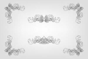 Classical Baroque Filigree Decoration Ornament Vintage Floral Border Style Antique Art Retro vector