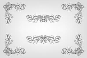 Classical Baroque Filigree Decoration Ornament Vintage Floral Border Style Antique Art Retro vector