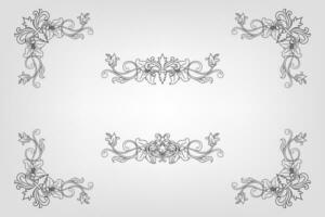 Classical Baroque Filigree Decoration Ornament Vintage Floral Border Style Antique Art Retro vector