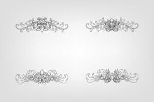 Classical Baroque Filigree Decoration Ornament Vintage Floral Border Style Antique Art Retro vector