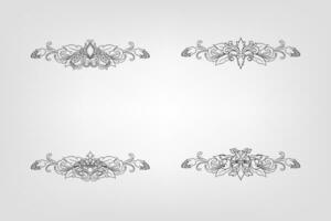 Classical Baroque Filigree Decoration Ornament Vintage Floral Border Style Antique Art Retro vector