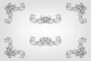 Classical Baroque Filigree Decoration Ornament Vintage Floral Border Style Antique Art Retro vector