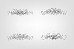 Classical Baroque Filigree Decoration Ornament Vintage Floral Border Style Antique Art Retro vector