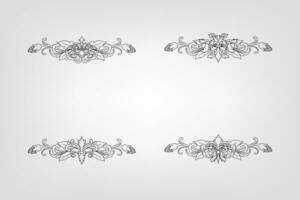 Classical Baroque Filigree Decoration Ornament Vintage Floral Border Style Antique Art Retro vector