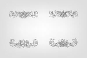 Classical Baroque Filigree Decoration Ornament Vintage Floral Border Style Antique Art Retro vector