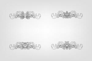 Classical Baroque Filigree Decoration Ornament Vintage Floral Border Style Antique Art Retro vector