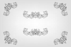 Classical Baroque Filigree Decoration Ornament Vintage Floral Border Style Antique Art Retro vector