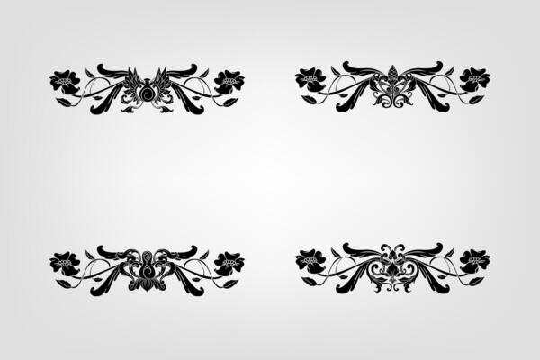 Classical Baroque Filigree Decoration Ornament Vintage Floral Border Style Antique Art Retro