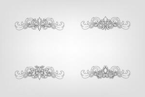 Classical Baroque Filigree Decoration Ornament Vintage Floral Border Style Antique Art Retro vector