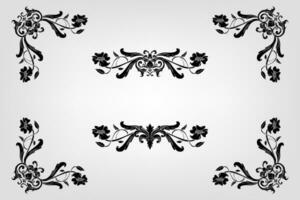 Classical Baroque Filigree Decoration Ornament Vintage Floral Border Style Antique Art Retro vector