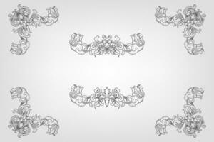 Classical Baroque Filigree Decoration Ornament Vintage Floral Border Style Antique Art Retro vector