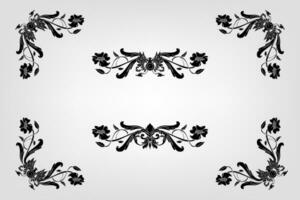 Classical Baroque Filigree Decoration Ornament Vintage Floral Border Style Antique Art Retro vector