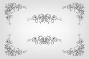 Classical Baroque Filigree Decoration Ornament Vintage Floral Border Style Antique Art Retro vector