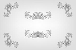 Classical Baroque Filigree Decoration Ornament Vintage Floral Border Style Antique Art Retro vector