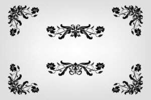 Classical Baroque Filigree Decoration Ornament Vintage Floral Border Style Antique Art Retro vector