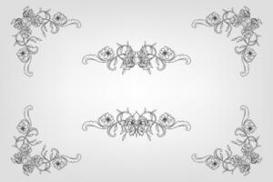 Classical Baroque Filigree Decoration Ornament Vintage Floral Border Style Antique Art Retro vector