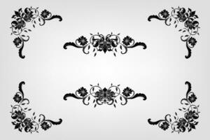 Classical Baroque Filigree Decoration Ornament Vintage Floral Border Style Antique Art Retro vector