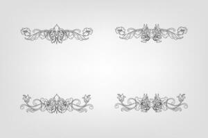 Classical Baroque Filigree Decoration Ornament Vintage Floral Border Style Antique Art Retro vector