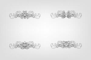 Classical Baroque Filigree Decoration Ornament Vintage Floral Border Style Antique Art Retro vector