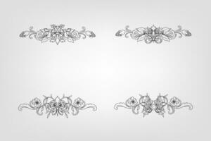 Classical Baroque Filigree Decoration Ornament Vintage Floral Border Style Antique Art Retro vector