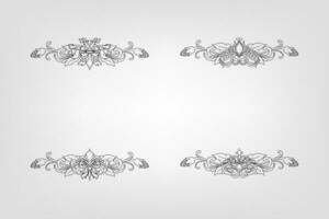 Classical Baroque Filigree Decoration Ornament Vintage Floral Border Style Antique Art Retro vector