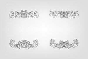 Classical Baroque Filigree Decoration Ornament Vintage Floral Border Style Antique Art Retro vector