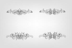 Classical Baroque Filigree Decoration Ornament Vintage Floral Border Style Antique Art Retro vector