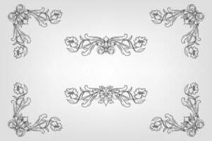 Classical Baroque Filigree Decoration Ornament Vintage Floral Border Style Antique Art Retro vector