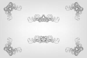 Classical Baroque Filigree Decoration Ornament Vintage Floral Border Style Antique Art Retro vector