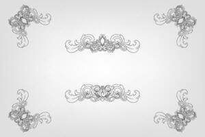 Classical Baroque Filigree Decoration Ornament Vintage Floral Border Style Antique Art Retro vector