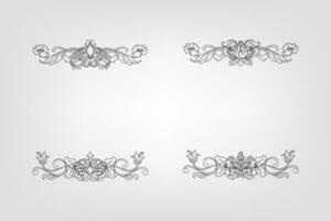 Classical Baroque Filigree Decoration Ornament Vintage Floral Border Style Antique Art Retro vector