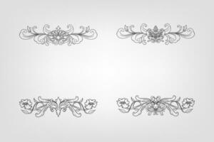 Classical Baroque Filigree Decoration Ornament Vintage Floral Border Style Antique Art Retro vector