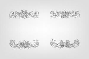 Classical Baroque Filigree Decoration Ornament Vintage Floral Border Style Antique Art Retro vector