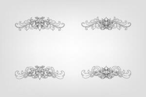 Classical Baroque Filigree Decoration Ornament Vintage Floral Border Style Antique Art Retro vector