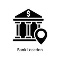 Bank Location vector  Solid  Icon Design illustration. Business And Management Symbol on White background EPS 10 File