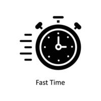 Fast Time vector  Solid  Icon Design illustration. Business And Management Symbol on White background EPS 10 File