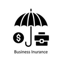 Business Insurance vector  Solid  Icon Design illustration. Business And Management Symbol on White background EPS 10 File